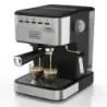 CAFETERA EXPRESO-CAPUCHINO-LATE-AMERICANO BLACK DECKER 1100W 20 BARES 1.5LTS ACERO INOX. NEGRO