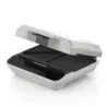 SANDWHICHERA BLACK DECKER 750W 2 PANES CLIP BLOQUEO LUCES ACERO INOX. BLANCA