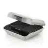 SANDWHICHERA BLACK DECKER 750W 2 PANES CLIP BLOQUEO LUCES ACERO INOX. BLANCA
