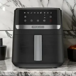 FREIDORA DE AIRE BLACK DECKER 7.5 LTS 1700W 9 FUNCIONES  PREPROGRAMADAS PANTALLA TACTIL NEGRO