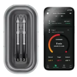 TERMOMETRO CHEF IQ INALAMBRICO 2 SONDAS SMART BT WIFI PARA PROTEINA NEGRO