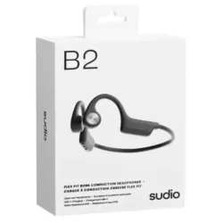 AUDIFONOS SUDIO B2 INALAMBRICO ESTILO DEPORTIVO CONDUCCION OSEA 16.5MM-BT-MICROF. INTEGR. 9H DUR. USB-C IPX5 NEGRO