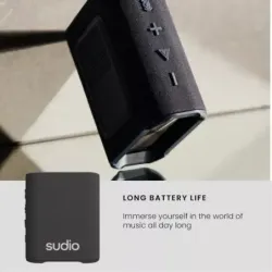 PARLANTE SUDIO S2 INALAMBRICO-BT-10MTS-7H DURACION-IPX5-USB C-MANOS LIBRES-NEGRO