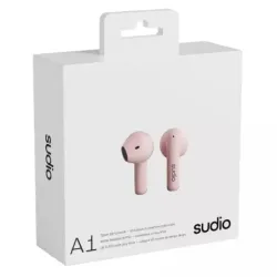 AUDIFONOS SUDIO A1 INALAMBRICO ESTILO TAPON 13MM BT-MICROF. INTEGR. 6H DUR. USB-C IPX4 ROSADO