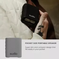 PARLANTE SUDIO S2 INALAMBRICO-BT-10MTS-7H DURACION-IPX5-USB C-MANOS LIBRES-GRIS