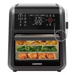 FREIDORA DE AIRE CHEFMAN 11 35LTS 1700W 17 AJUSTES  PANEL DIG  APAGADO AUT  TERMOMETRO INCL VISUALIZACION COLOR NEGRO