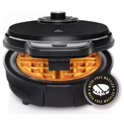 WAFLERA CHEFMAN ESTILO BELGA REDONDA 4 SECCIONES 700W ANTIADHERENTE NEGRA