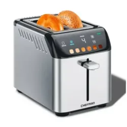 TOSTADORA CHEFMAN 2 REBANADAS 850W DIGITAL 6 SOMBRAS 3 FUNCIONES ACERO INOX