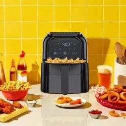 FREIDORA DE AIRE TURBOFRY CHEFMAN 5.5LTS 1500W PANTALLA TOUCH-INDICADOR SHAKE- COLOR NEGRO