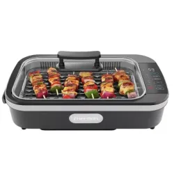 PARRILLA CHEFMAN INTERIOR SIN HUMO 15 PULG  1500W PANTALLA TACTIL TERMOMETRO INCL  NEGRO