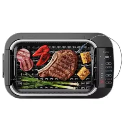 PARRILLA CHEFMAN INTERIOR SIN HUMO 15 PULG  1500W PANTALLA TACTIL TERMOMETRO INCL  NEGRO