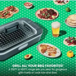 PARRILLA CHEFMAN INTERIOR SIN HUMO 15 PULG  1500W PANTALLA TACTIL TERMOMETRO INCL  NEGRO