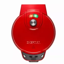WAFLERA CHEFMAN ESTILO BELGA REDONDA 4 SECCIONES 700W ANTIADHERENTE ROJO