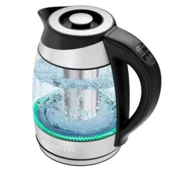 TETERA ELECTRICA CHEFMAN INALAMBRICA 1 8LTS 5 LUCES LED CTRL DIGITAL INFUSOR JARRA DE CRISTAL ACERO INOX