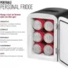 MINI REFRI CHEFMAN PORTATIL 4LTS PUERTA AJUSTE FRIO CALIENTE 0 65 GRD CENTIGRADOS NEGRO