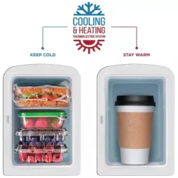 MINI REFRI CHEFMAN PORTATIL 4LTS PUERTA AJUSTE FRIO CALIENTE 0 65 GRD CENTIGRADOS NEGRO