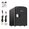 MINI REFRI CHEFMAN PORTATIL 4LTS PUERTA AJUSTE FRIO CALIENTE 0 65 GRD CENTIGRADOS NEGRO