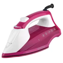 PLANCHA DE ROPA BLACK DECKER LIGHT EASY 1200W SUELA ANTIADHERENTE CERAMICA SMARTSTEAM BLANCO FUCSIA