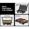 SANDWICHERA CHEFMAN PANINI 3 EN 1 2 REBANADAS ANTIADHERENTE 1000W ACERO INOX