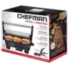 SANDWICHERA CHEFMAN PANINI 3 EN 1 4 REBANADAS ANTIADHERENTE 1000W ACERO INOX