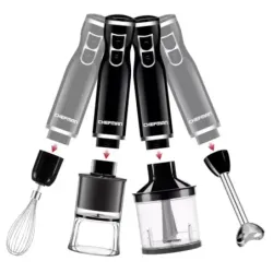 BATIDORA DE INMERSION CHEFMAN 6 EN 1 2 VELOCIDADES 300 WATTS NEGRO