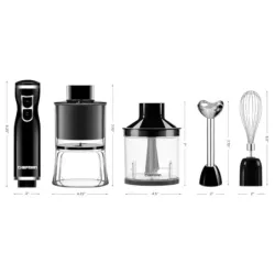 BATIDORA DE INMERSION CHEFMAN 6 EN 1 2 VELOCIDADES 300 WATTS NEGRO