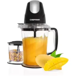 LICUADORA TODO EN 1 CHEFMAN 400W DOS VASOS CUCHILLAS CUADRUPLES CON TAPA NEGRO