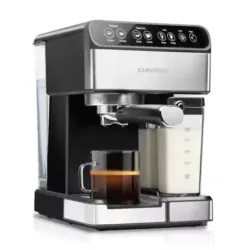 CAFETERA EXPRESO CAPUCHINO LATE CHEFMAN 6 EN 1 TOUCH CON 15 BARES 1 8LTS ACERO INOX