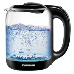 TETERA ELECTRICA CHEFMAN INALAMBRICA 1 7LTS LUZ LED JARRA DE CRISTAL NEGRO