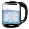 TETERA ELECTRICA CHEFMAN INALAMBRICA 1 7LTS LUZ LED JARRA DE CRISTAL NEGRO
