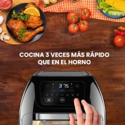 FREIDORA DE AIRE CHEFMAN CON HORNO 10LTS PANTALLA TOUCH 1700W APAGADO AUT  NEGRO