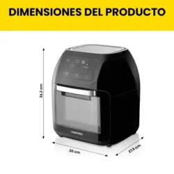 FREIDORA DE AIRE CHEFMAN CON HORNO 10LTS PANTALLA TOUCH 1700W APAGADO AUT  NEGRO
