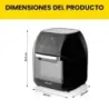 FREIDORA DE AIRE CHEFMAN CON HORNO 10LTS PANTALLA TOUCH 1700W APAGADO AUT  NEGRO