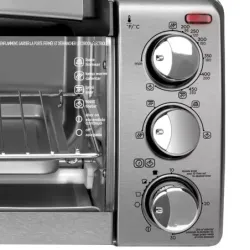 Horno Tostador Black Decker 4 Rebanadas Conveccion Natural 1150W Acero Inox