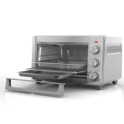 Horno Tostador Airfryer 5 En 1 Black Decker 6 Rebanadas 1500W Acero Inox