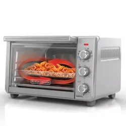 Horno Tostador Airfryer 5 En 1 Black Decker 6 Rebanadas 1500W Acero Inox