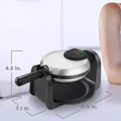 Waflera Giratoria Black Decker Estilo Belga Divisor De 4 Secciones Antiadherente Gris
