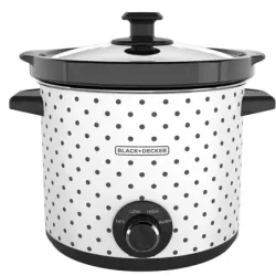 OLLA DE COCCION LENTA BLACK DECKER CAPACIDAD 4LTS 3 AJUSTES 200W PERRILLA TAPA VIDRIO BLANCO