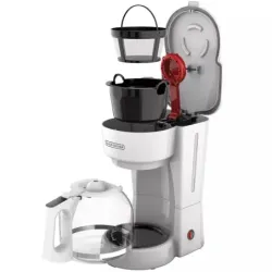 CAFETERA BLACK DECKER-12 TAZAS-SISTEMA GOTEO-BOTON ENCENDIDO Y APAGADO-BLANCA