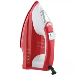Plancha de Ropa Black Decker Light Easy 1200W Suela Antiadherente Ceramica Smartsteam Blanco Rojo