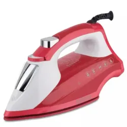 Plancha de Ropa Black Decker Light Easy 1200W Suela Antiadherente Ceramica Smartsteam Blanco Rojo