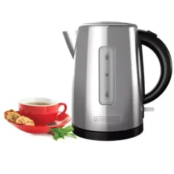 Tetera Electrica Black Decker 1500W 1 7 Lts Apagado Automatico Base Giratoria Acero Inox