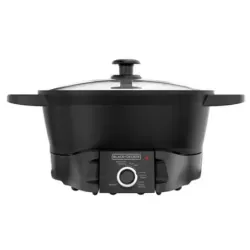 Olla Multifuncion Black Decker 28 Tazas 5 Funciones 800W Tapa de Vidrio Templado Negra