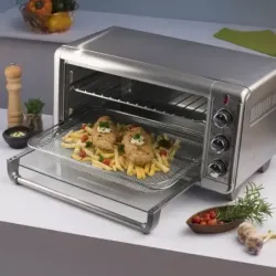 HORNO TOSTADOR AIRFRYER 5 EN 1 BLACK DECKER 8 REBANADAS 1500W ACERO INOX.