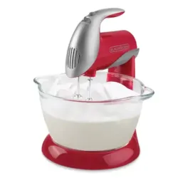 Batidora de Pedestal Black Decker 250W 5 Velocidades Tazon Roja