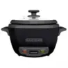 Olla Arrocera Black Decker Capacidad 7 Tzs 2 Lts Tapa Vidrio Negra