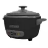 Olla Arrocera Black Decker Capacidad 7 Tzs 2 Lts Tapa Vidrio Negra