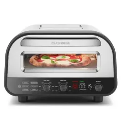 HORNO PARA PIZZA CHEFMAN ARTESANAL HASTA 12 PULG. LUZ CON VISUALIZACION ACERO INOX.