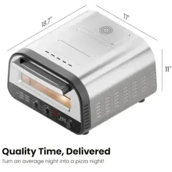 HORNO PARA PIZZA CHEFMAN ARTESANAL HASTA 12 PULG. LUZ CON VISUALIZACION ACERO INOX.