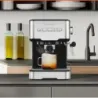 CAFETERA EXPRESO-CAPUCHINO-LATE CHEFMAN 4 EN 1-PANEL BOTONES- CON 15 BARES 1.5LTS ACERO INOX.